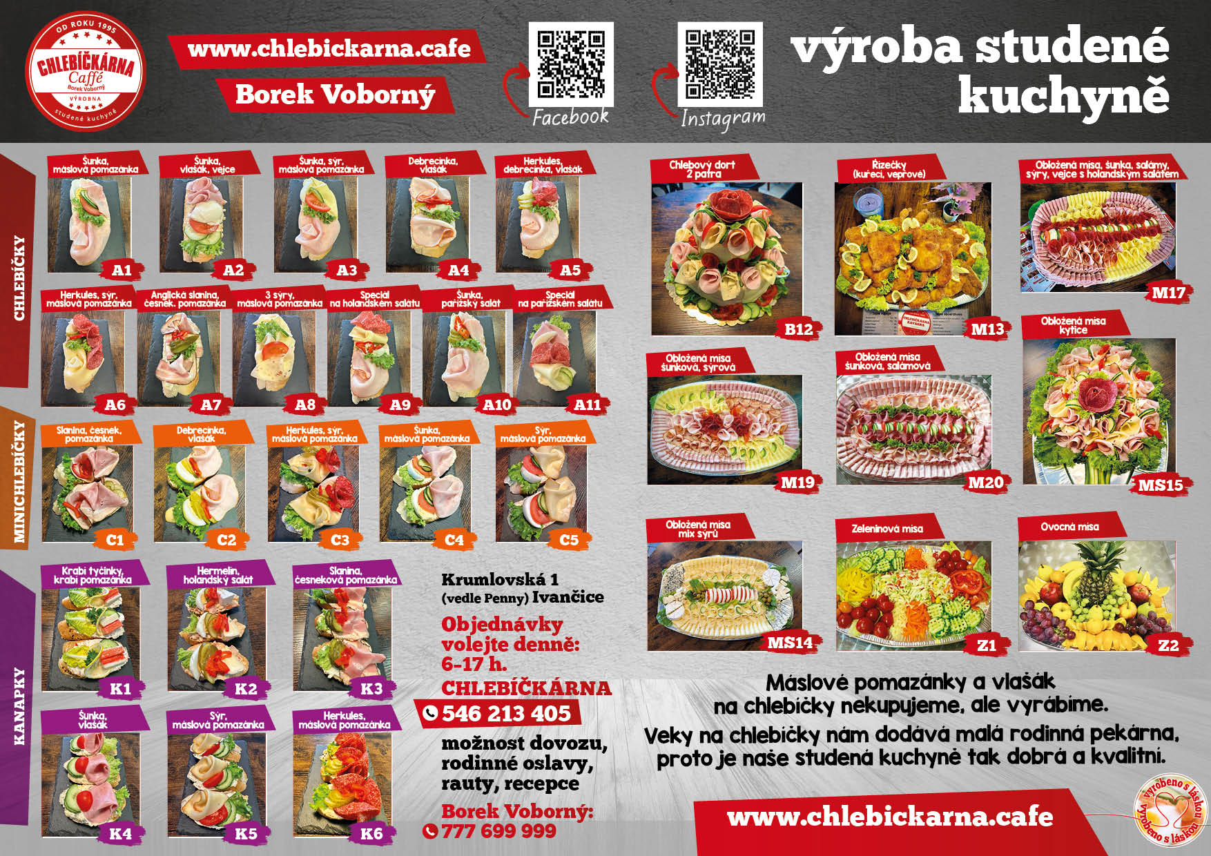 Chlebíčkárna kavárna nabídka